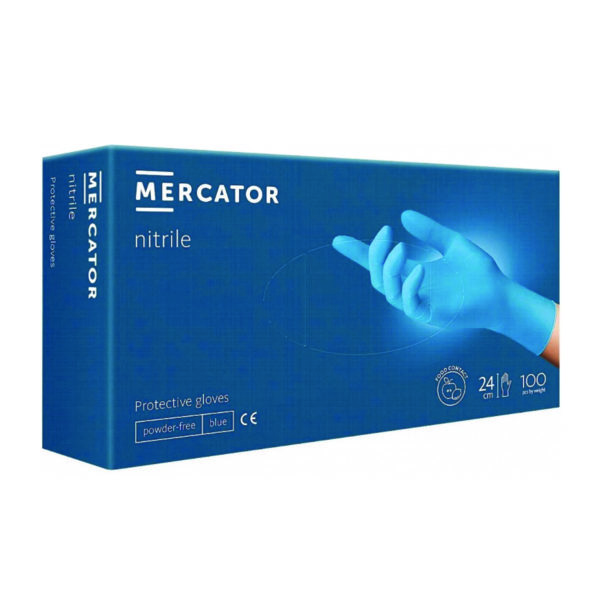 Rękawiczki nitrylowe niebieskie MERCATOR
