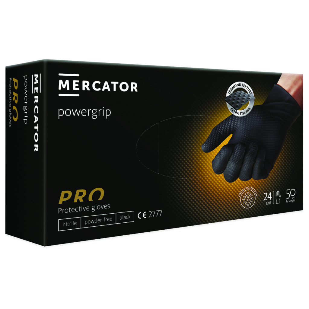 Rękawice powergrip czarne MERCATOR