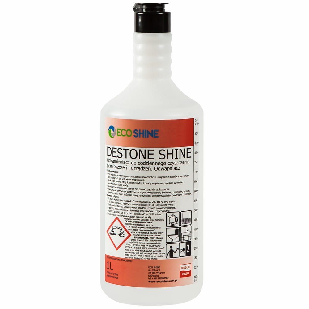 Eco Shine Destone Shine 1L - odkamieniacz, odwapniacz do codziennego czyszczenia pomieszczeń i urządzeń